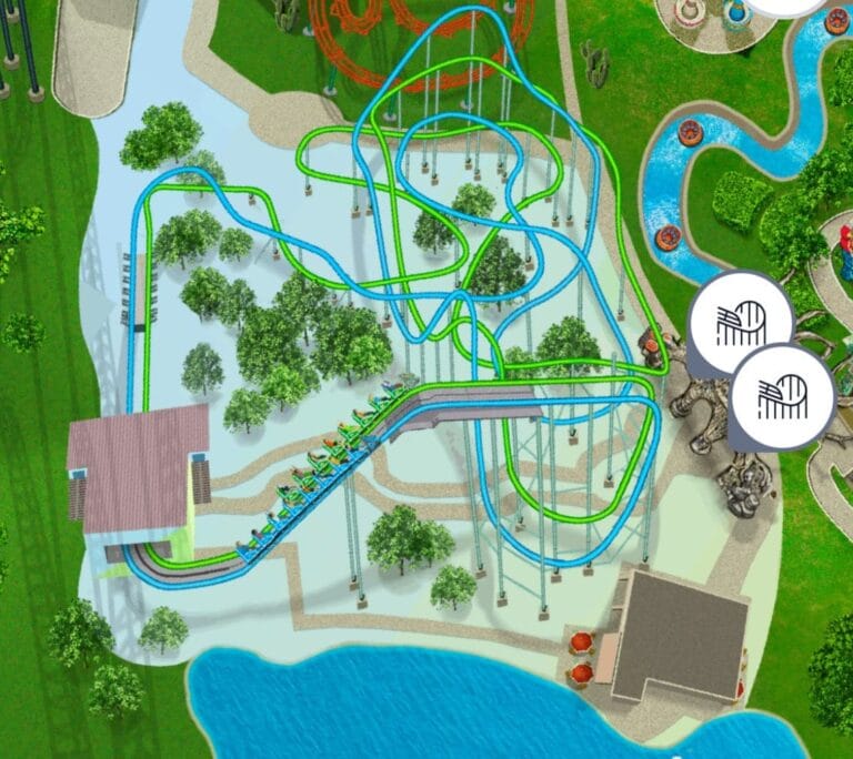 Achtbaan YOY staat op de plattegrond, zo ziet het nieuwe Walibi-gebied eruit