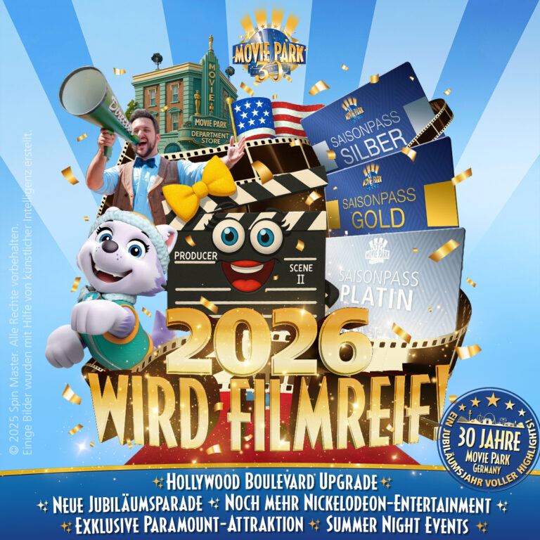 Movie Park Germany doet onthulling over 2026: nieuwe Paramount-attractie, make-over voor Hollywood Boulevard en jubileumparade
