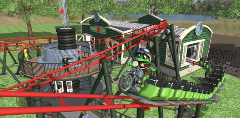 Duinrell maakt lay-out en thema van Kikkerachtbaan 2.0 bekend