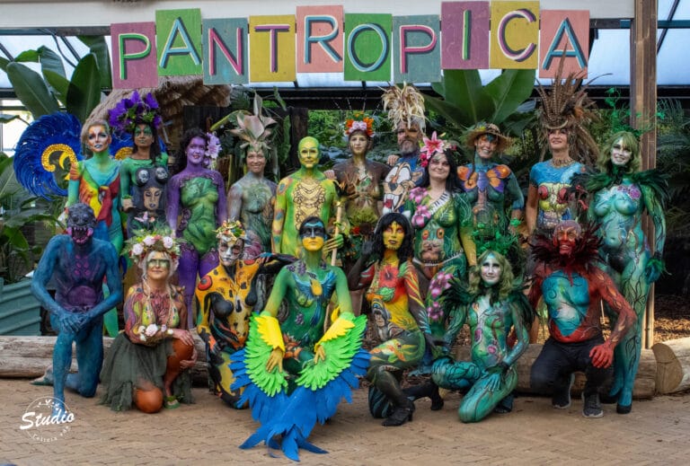 Bedreigde axolotl in de hoofdrol tijdens Body Art For Nature in Pantropica